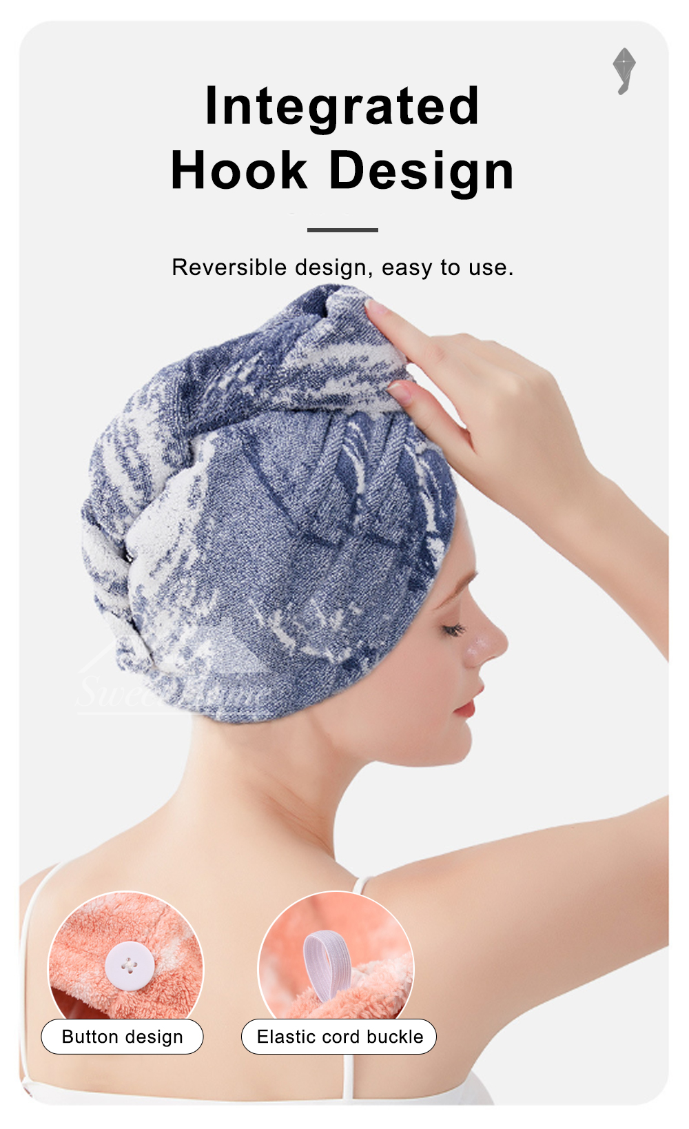 Ink Painting Jacquard Hair Drying Cap-6